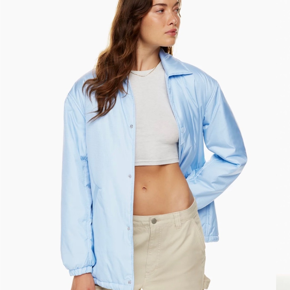 BNWT Aritzia Coaches Puffer Jacket XS Pastel Blue